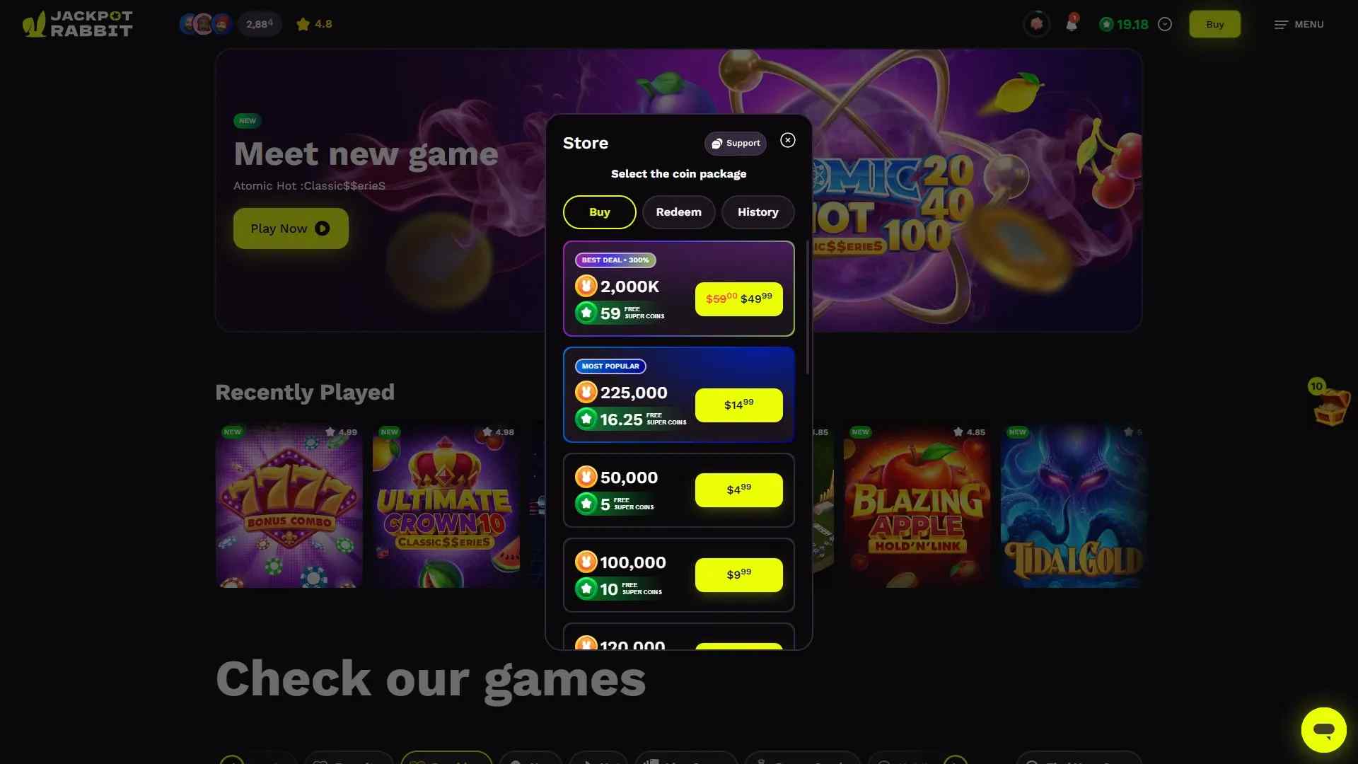 Purchase Coins